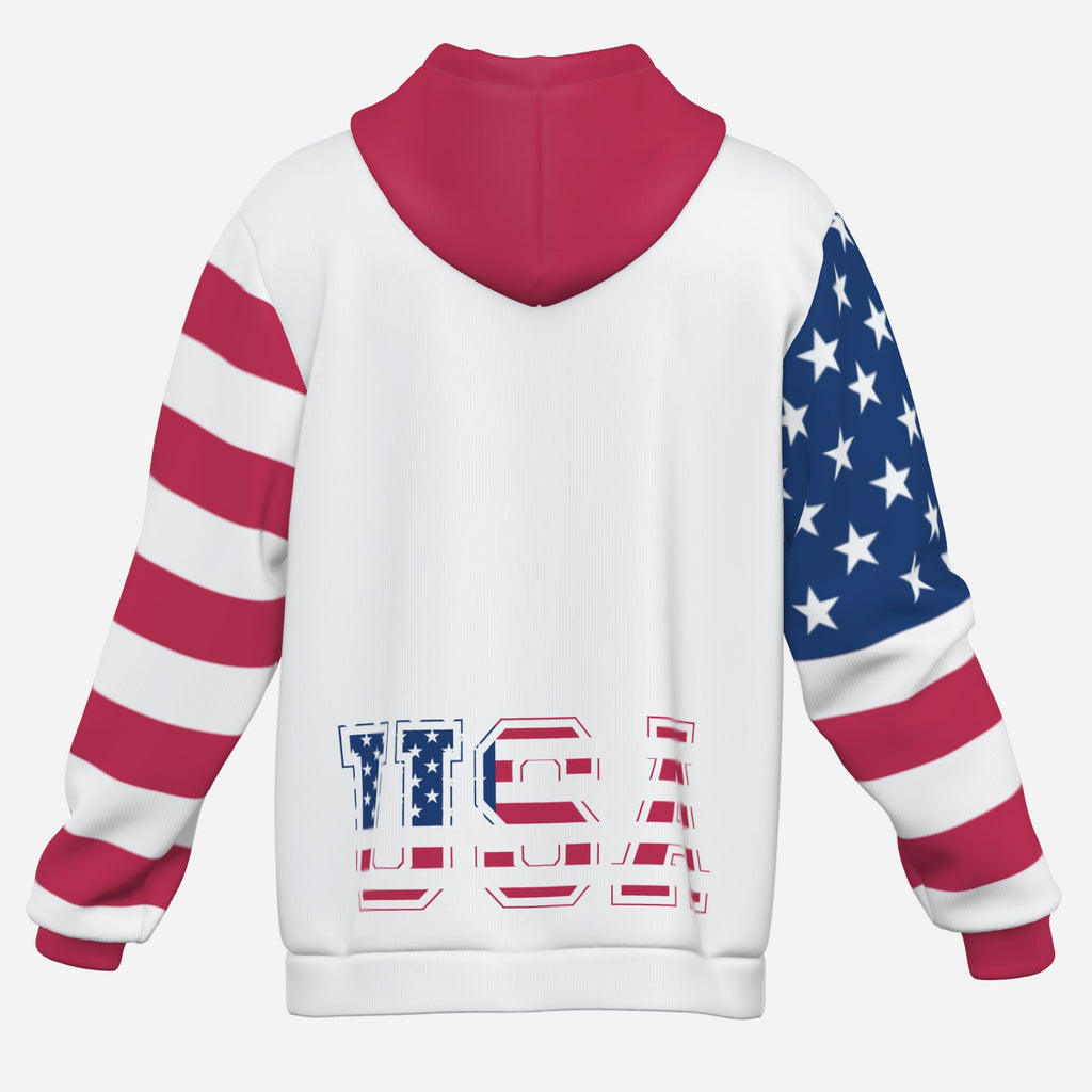 MAGA Patriotic USA All-Over Print Men's Thick Pullover Hoodie