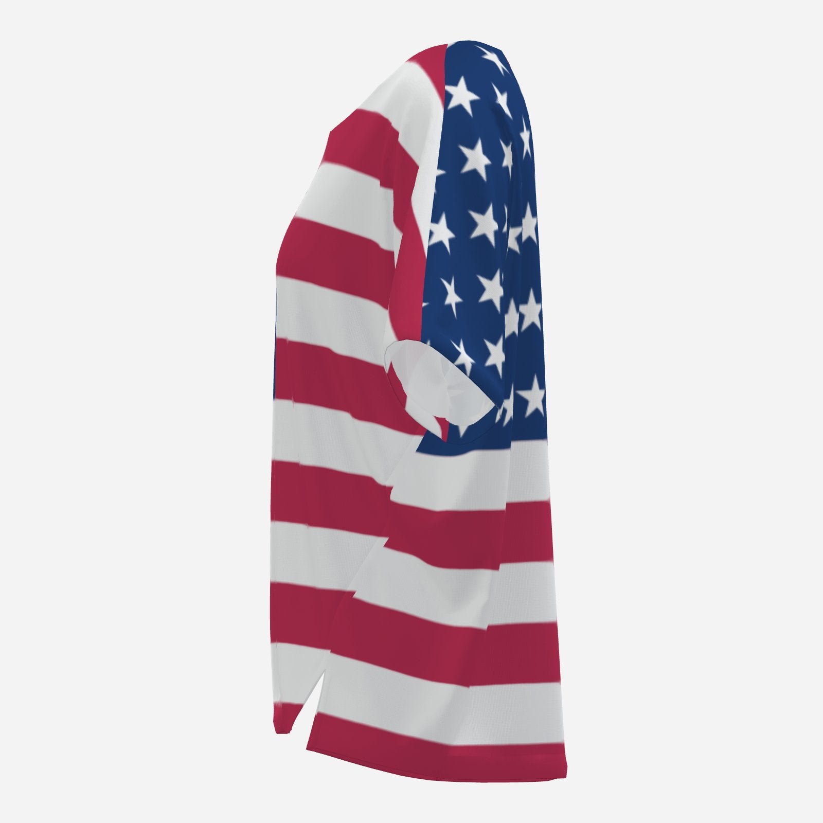 USA Freedom Flag All-Over Print Women's Oversized Half Sleeve T-Shirt