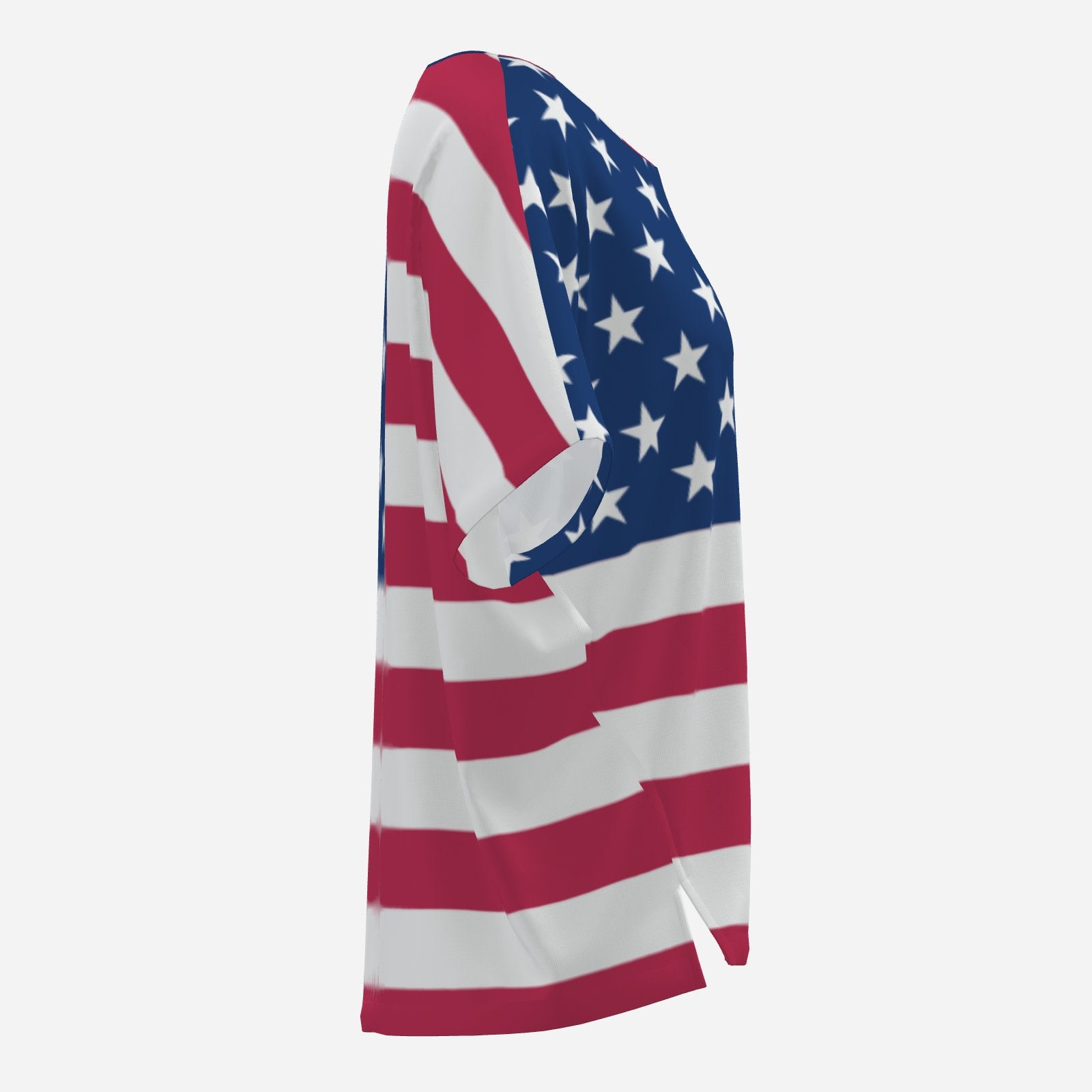 USA Freedom Flag All-Over Print Women's Oversized Half Sleeve T-Shirt
