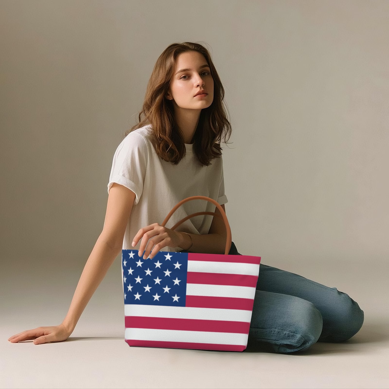 USA Freedom Flag Canvas Tote Bag Shoulder Handbag – Stylish & Durable