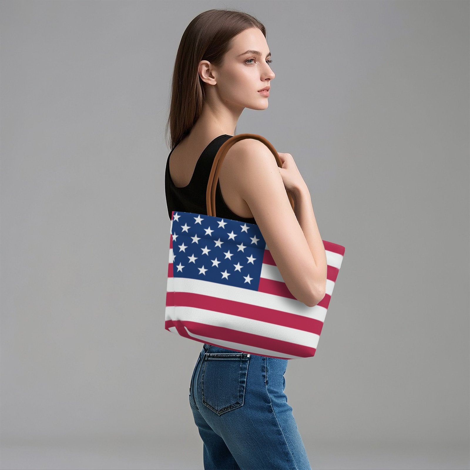 USA Freedom Flag Canvas Tote Bag Shoulder Handbag – Stylish & Durable