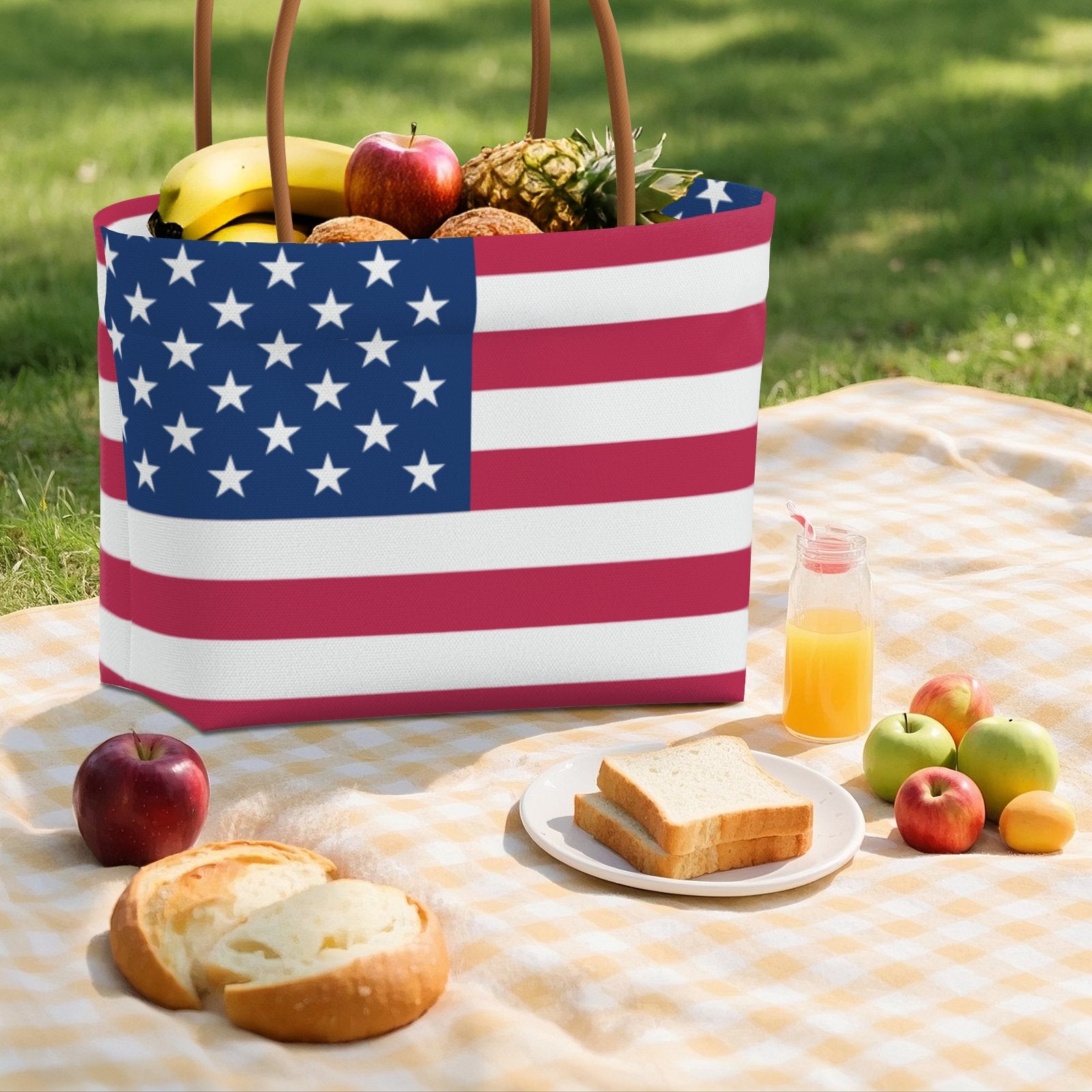 USA Freedom Flag Canvas Tote Bag Shoulder Handbag – Stylish & Durable