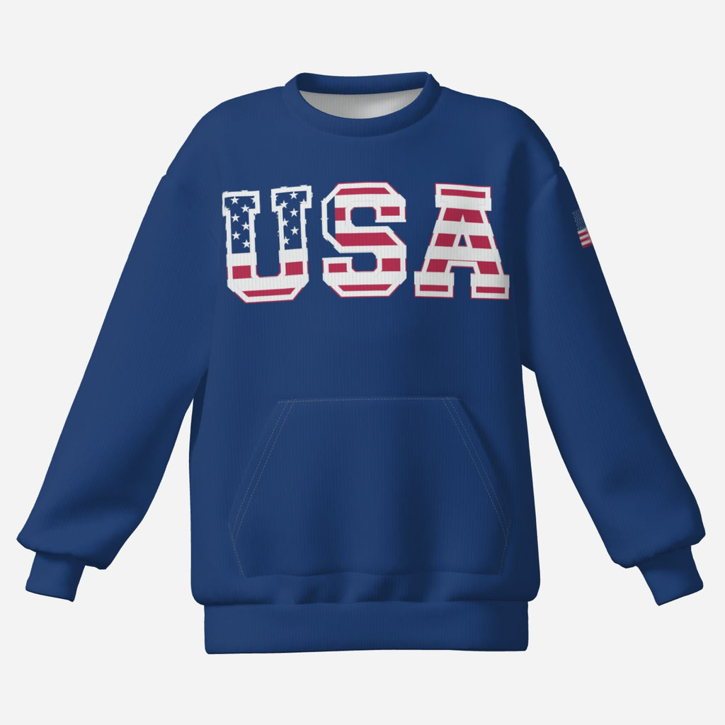 Girl's USA Sweatshirt - Blue