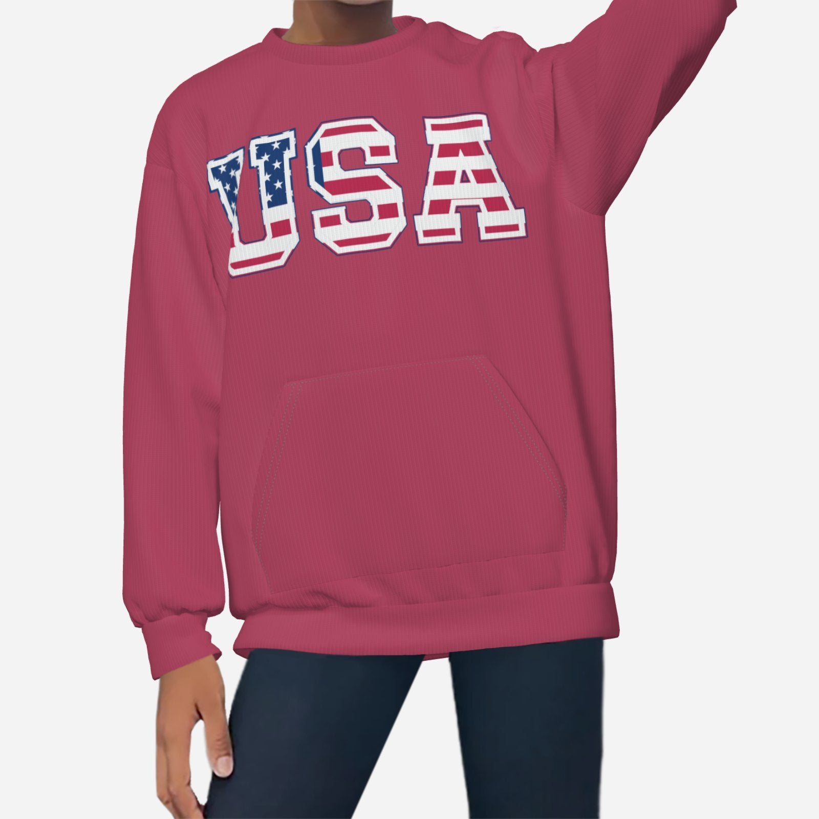 Girl's USA Sweatshirt - Red