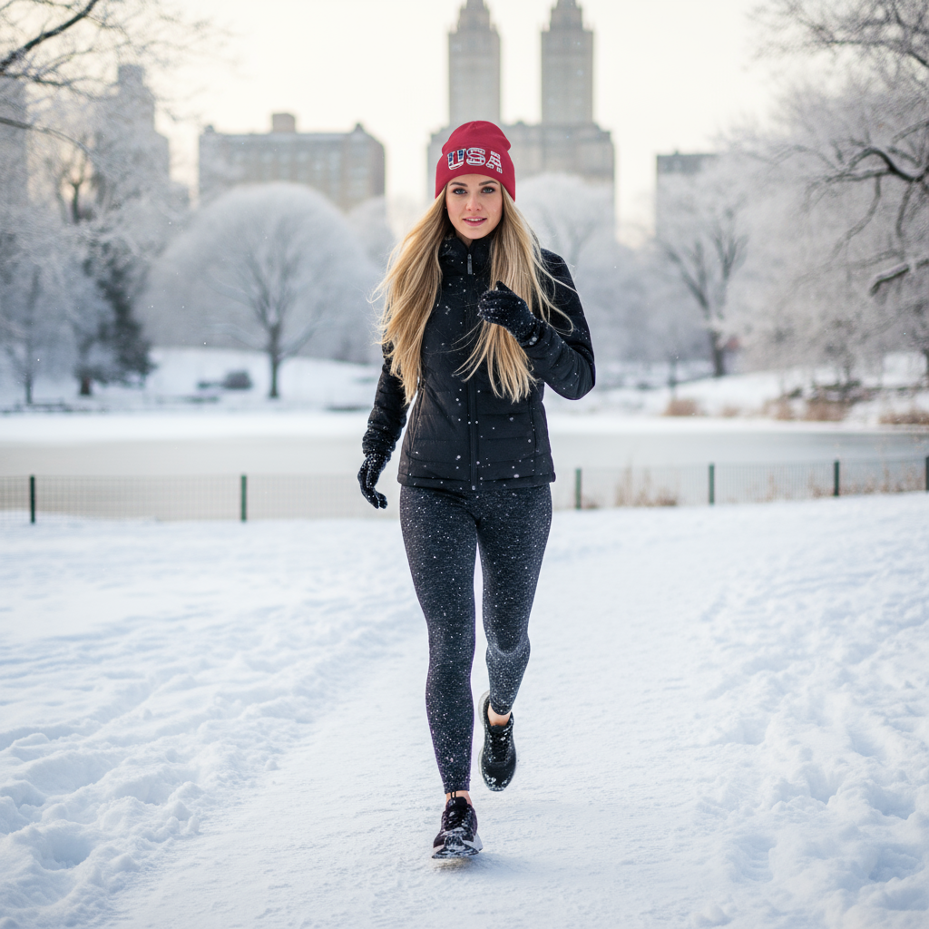 Women's Red USA Beanie Hat