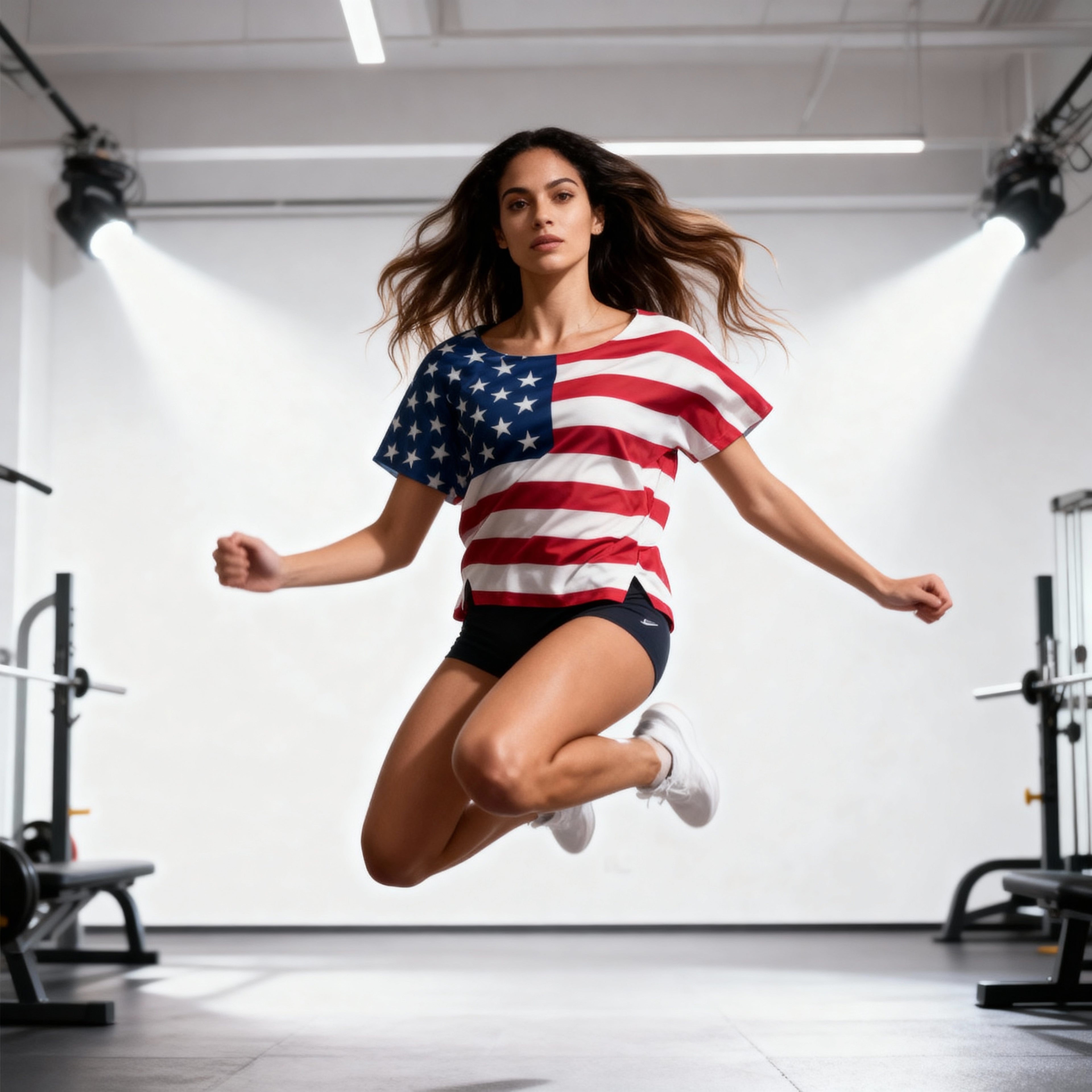USA Freedom Flag All-Over Print Women's Oversized Half Sleeve T-Shirt